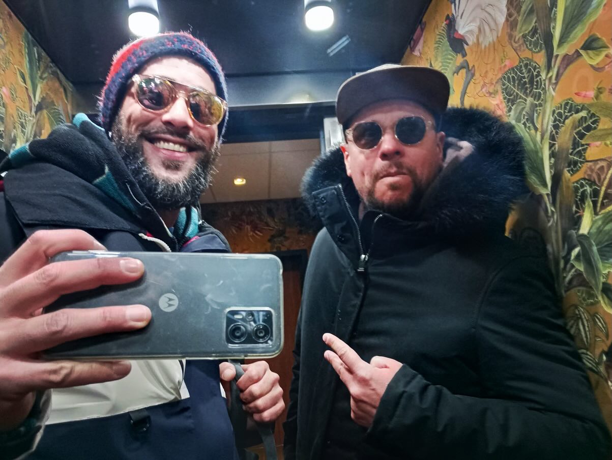 With J le Sax — off-stage